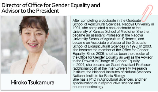 Director of Office for Gender Equality and Adjunct to the Provost in Charge　Hiroko Tsukamura